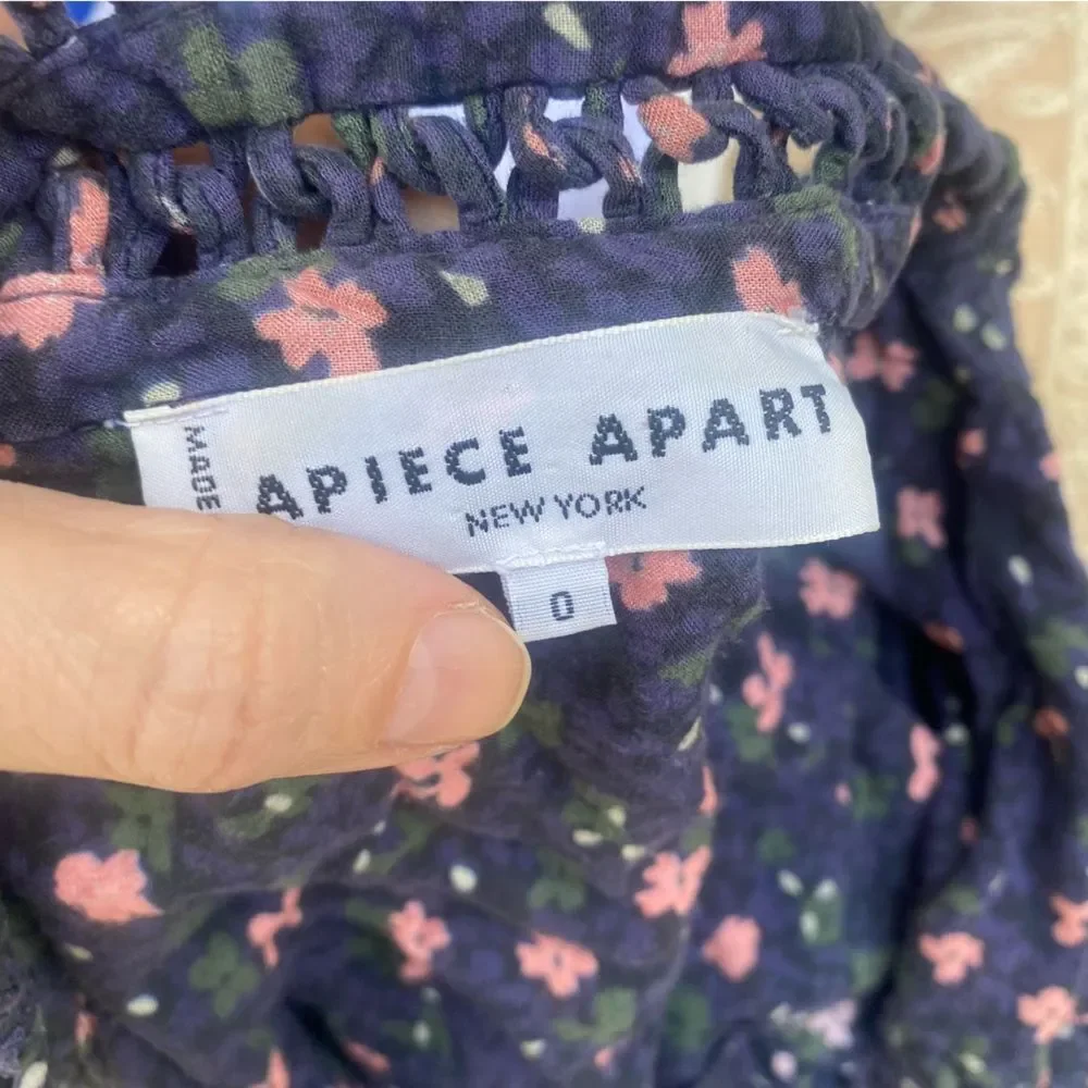 Apiece Apart Navy Floral Midi Dress size 0